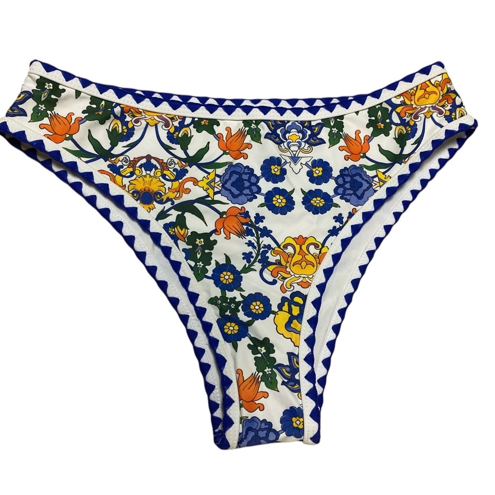 Women’s Strapless Wave Bandeau Bikini Size S 2 Piece Bathing SuitCheeky Lace-Up - Picture 5 of 15